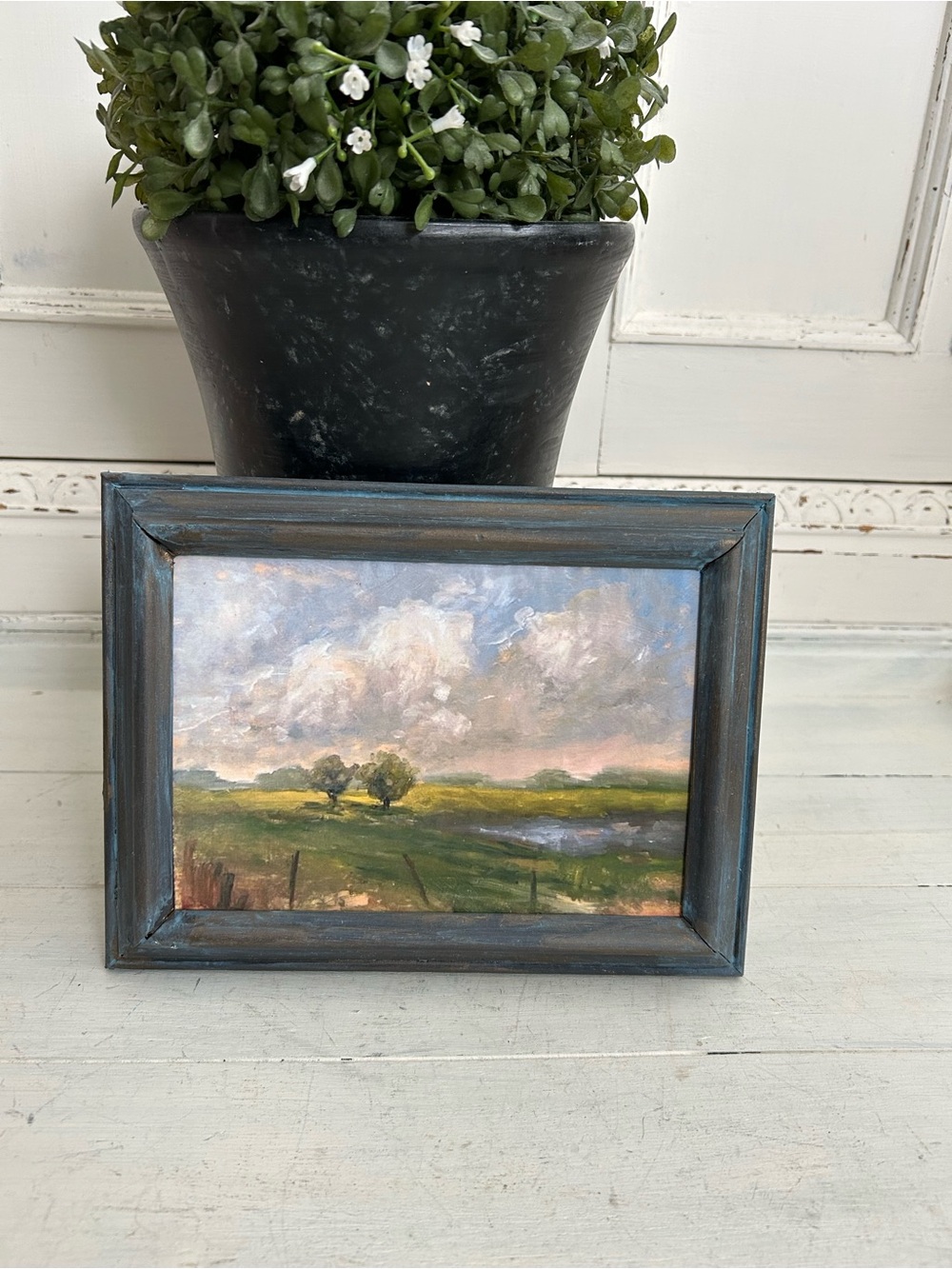 Framed Landscape Art Print in Blue and Green